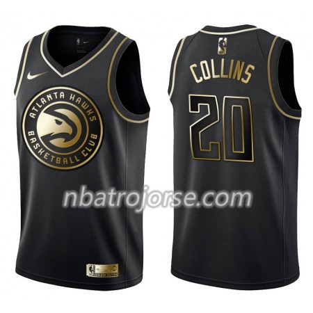 Män Atlanta Hawks Tröja John Collins 20 Nike Svart Guld Edition Swingman